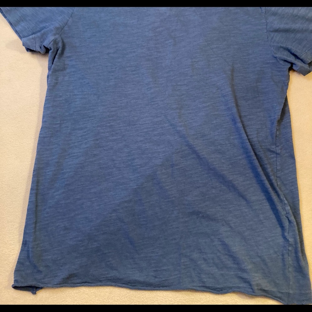 Theory mens crew neck ultra soft cotton tee shirt, marled indigo blue
